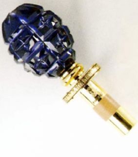 cobalt blue crystal egg wine bottle stopper made in Germany by Faberge