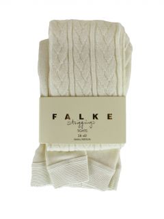 Falke Womens Ivory Striggings 48449 Cable Knit Tights SM $52 New