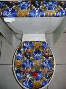  Comic Book Super Heroes Thor Fabric Toilet Seat Cover Set