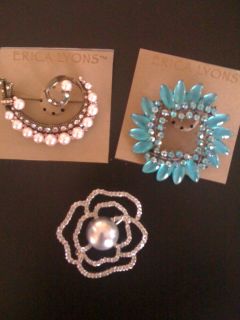 Erica Lyons Vintage Look Brooches Lot of 3 Very Pretty