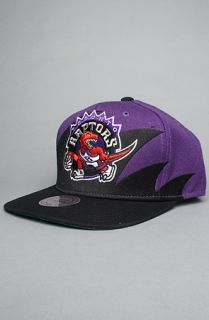 Mitchell & Ness The Toronto Raptors Sharktooth Snapback Hat in Black