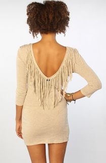 RVCA The Marquee Moon Fringe Dress in Oatmeal