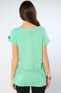 Rebel Yell The Destroyed V Neck USA Does It Better Tee in Mint