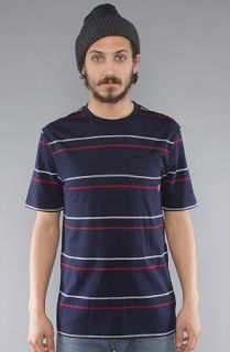 Brixton The Hilt Tee in Navy Stripe Concrete