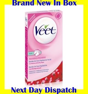 Veet Facial Wax Strips Normal Skin Hair Remover Removal Ready to Use