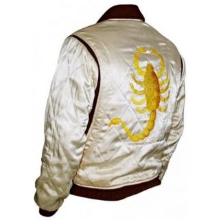 Slim Fit Drive Rider Trucker Gosling Jacket with Embroidered Scorpion