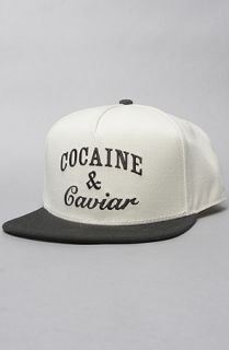 Crooks and Castles The Coca Caviar Snapback Hat in White Black