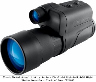 Firefield Nightfall 4x50 Night Vision Monocular Black w Case FF24063