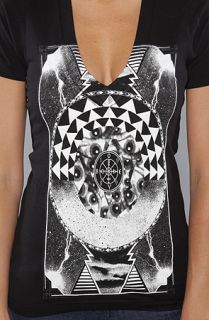 Obey The Occult Vibes Deep VNeck Tee in Jet Black
