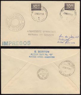 Falkland Islands Cover Argentina Stamps Cancellations