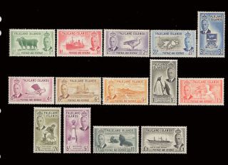 Falkland Islands 1952 1 2P 1PD KGVI Scenes Mint 170PDS