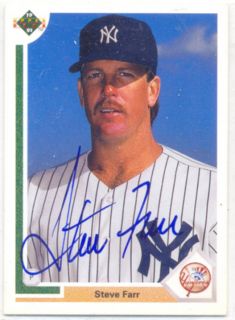 Steve Farr New York Yankees Signed Card Royals Red Sox