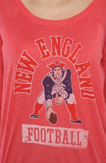 Junkfood Clothing The Patriots Heather Off The Shoulder Raglan in