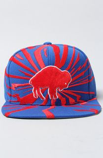Mitchell & Ness The Buffalo Bills Earthquake Snapback Cap in Blue Red