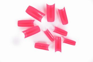  500pcs Acrylic UV Gel French False Nail Art Tips Hot Pink H8
