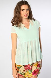 LA Boutique The Wendy Top in Mint Concrete