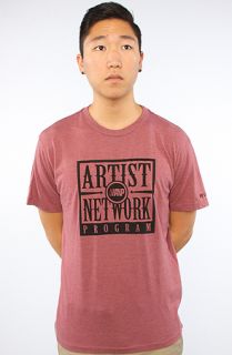 RVCA The ANP Box Tee in Red Grease Concrete