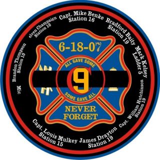  Firefighter Stickers CFD9 SGA Circle Decal 2x2