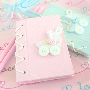 50 Pink or Blue Carriage Notebook Baby Shower Favors