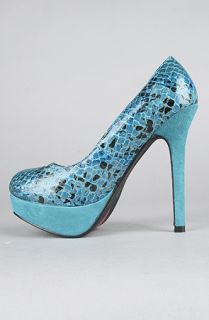 Sole Boutique The Broadway Shoe in Turquoise Snake