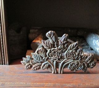  Antique Cast Iron Shoe Scraper Fireplace Decor Floral Doorstop