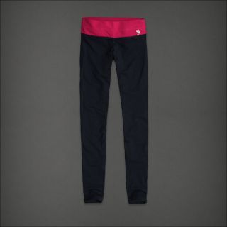 Abercrombie Fitch Womens Navy Blue Pink Yoga Hipster Leggings Pants