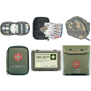 First Aid Kit Pouches w Essential Medical Supplies
