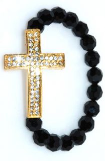 Rosaries Black and Gold Swarovski Crystal Rosary Bracelet