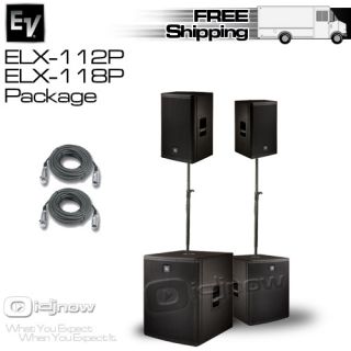 EV ELX 118P Subwoofers ELX 112P Speakers Stands Cable
