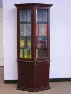  6 5 Foot Tall Cherry Wood Display Case with Lock