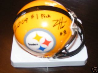 Evander Ziggy Hood Autograph Gold Mini Helmet Steelers