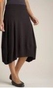 NWT Eileen Fisher Black Calf Length Jersey Viscose Lantern Skirt size
