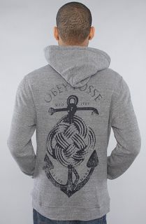 Obey The Turks Anchor Zip Up Hoody in Heather Grey