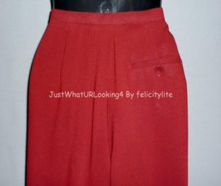 Jones New York Womens Red Wool Lined Dress Pants Slacks Classic Fit
