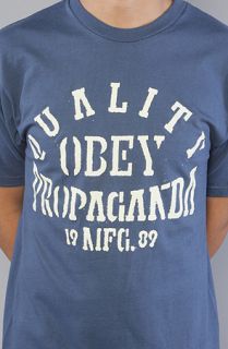 Obey The Quality Propaganda Basic Tee in Patrol Blue