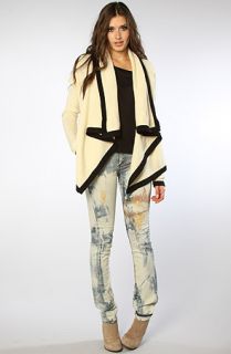 LA Boutique The Ariana Cardigan in Ivory Black