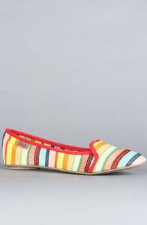 Rebels Footwear The Santiago Shoe in Red Multi Stripe