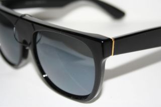 Flat Top New Nerd Sunglasses Super Black Black Mirror