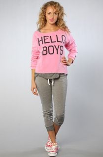 Rebel Yell The Hello Boys BF Pullover Sweatshirt in Bubblegum