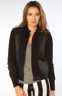 RVCA The Get Down PU Motorcycle Jacket in Black