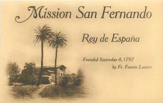 CA Mission San Fernando Rey de Espana Albertype R36791