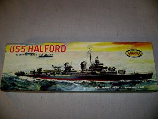 1961 Aurora USS Halford Fletcher Class Destroyer Model Kit Vintage