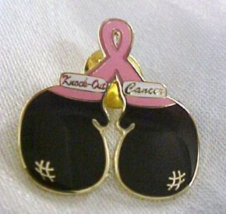 Breast Cancer Awareness Brown Ribbon Boxing Gloves Pin