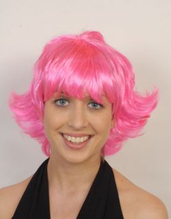 50s Style Pink Short Flick Quality Costume Party Wig