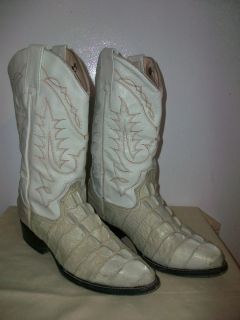 Mens Botas Murillo Exotic White Bone Leather Alligator Western Boots
