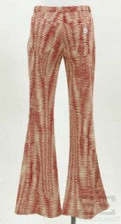 Gianfranco Ferre Red & Beige Geometric Pattern Jeans Size 44
