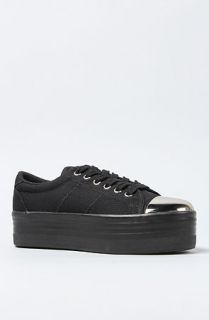 Jeffrey Campbell The Zomg Cap Sneaker in Black and Silver  Karmaloop