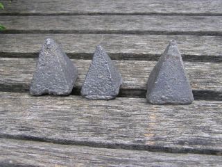Antique Vintage 3 Pyramid Lead Sinker Fishing Weights