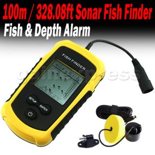 Portable Sonar Fish Fishfinder LCD Alarm Ice Depth Transducer 100M Ft