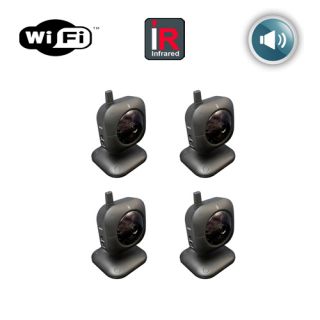 4X 4 Mini Wireless Wi Fi IP Network Camera Cameras w/ Audio IR Night
